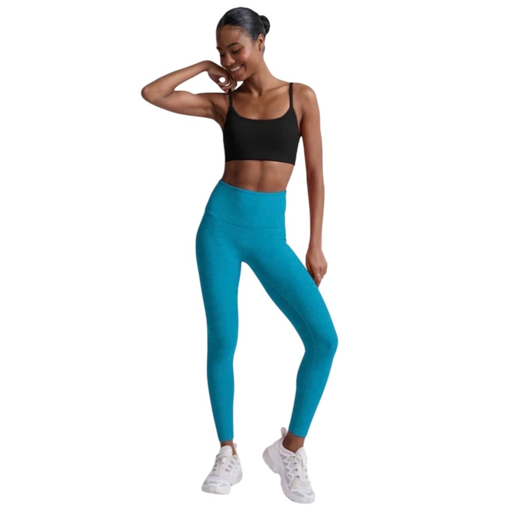 Beyond Yoga Island Blue Heather Spacedye High Waisted Leggings SD3243 Large